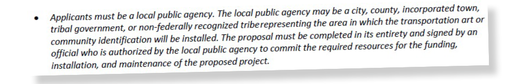 Public agency sponsor