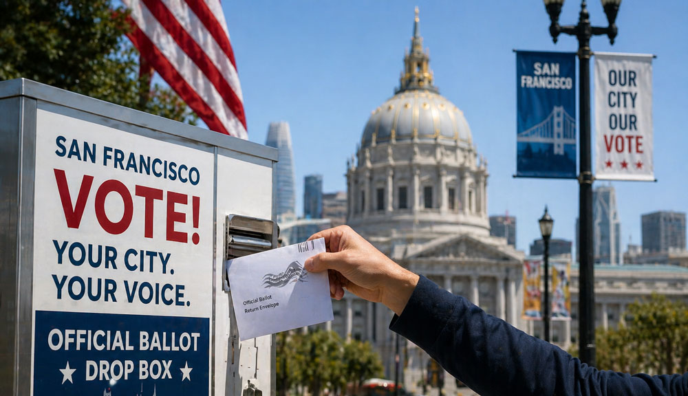 Voter puts ballot in the mail