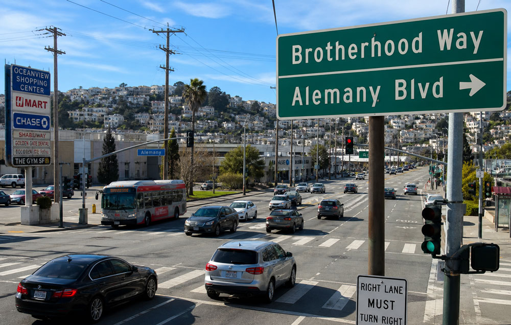 Brotherhood Way and Alameda  - one of the busiest intersections on the westside